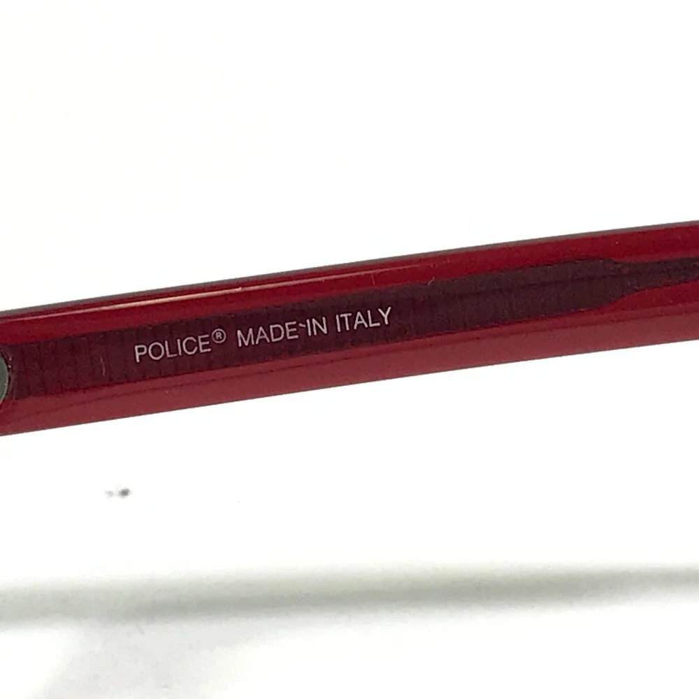 Police Eyeglasses Frames MOD.1234 COL. 848 Red Round Horn Rim Oval 46-20-125